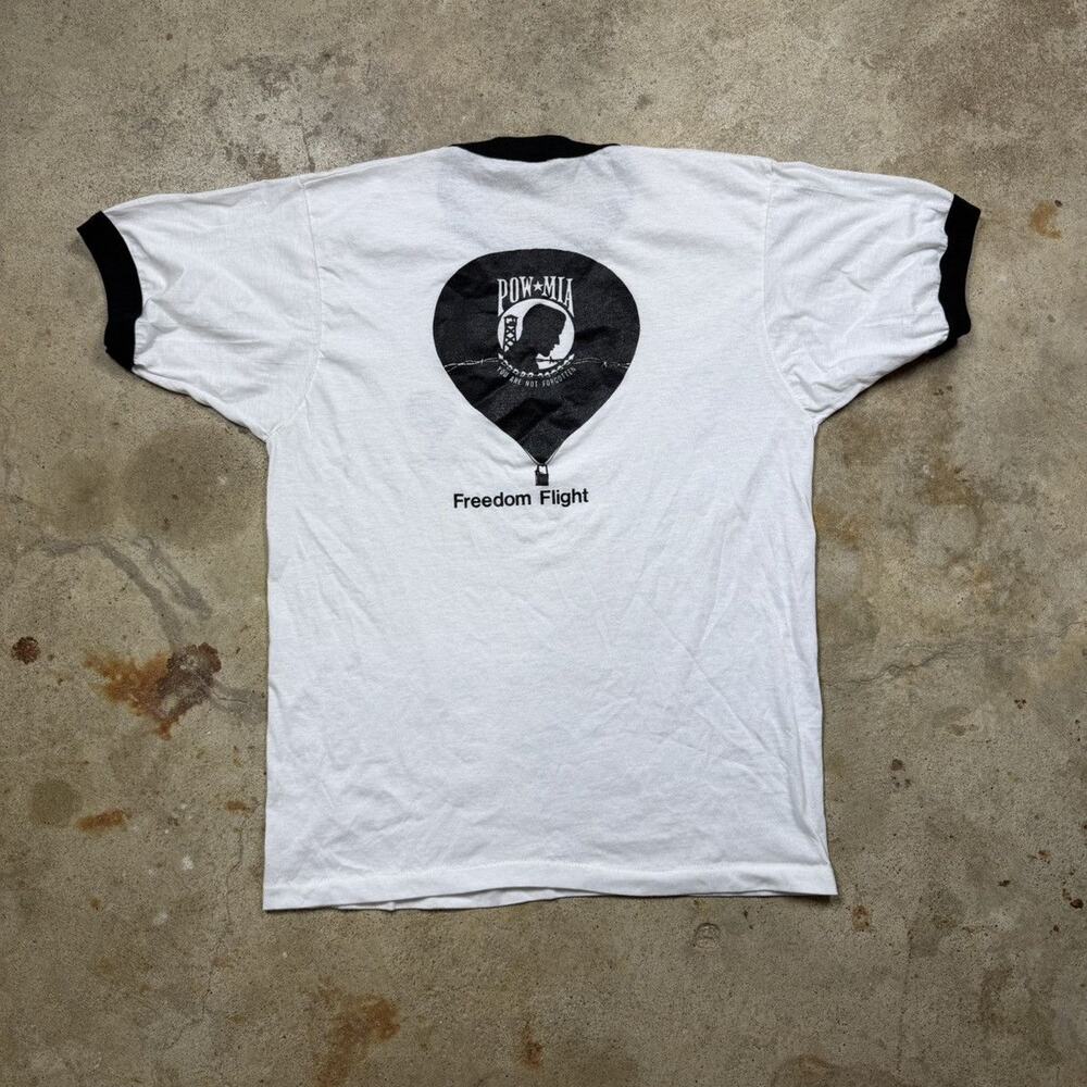 VTG 80s Screen Stars POW MIA Military Veteran Shirt Size L